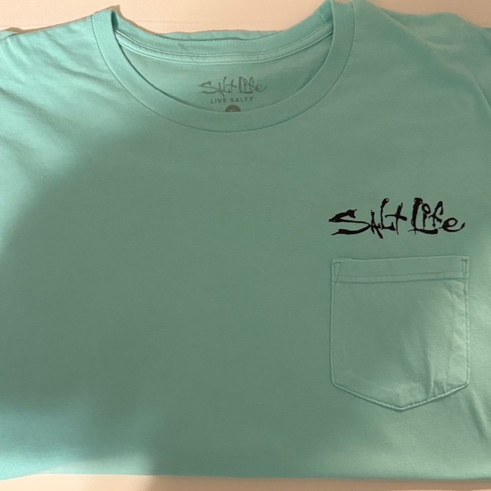 Salt Life Men's Aqua Short Sleeve Shirt